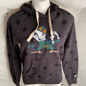University of Notre Dame Fighting Irish gray with green stars logo hoodie